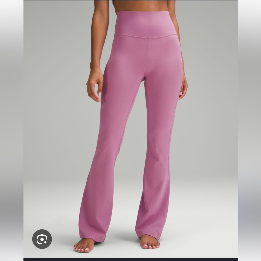 Lululemon Athletica Pink Flare Pants with High-Waist Design